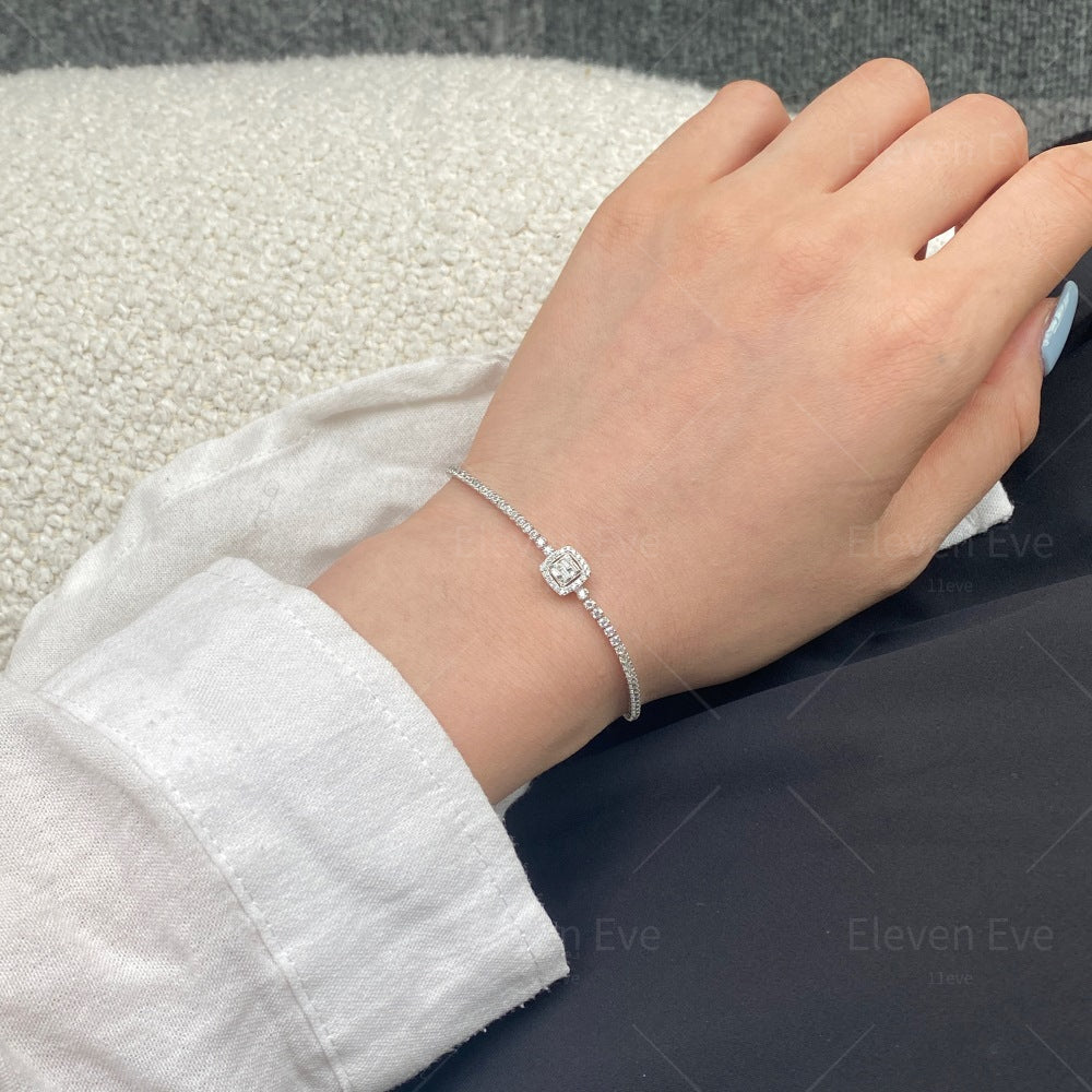 S925 Sterling Silver Love Tennis Bracelet | Full Zirconia Diamond Look | Super Flash, Elegant & Luxurious Design for Women