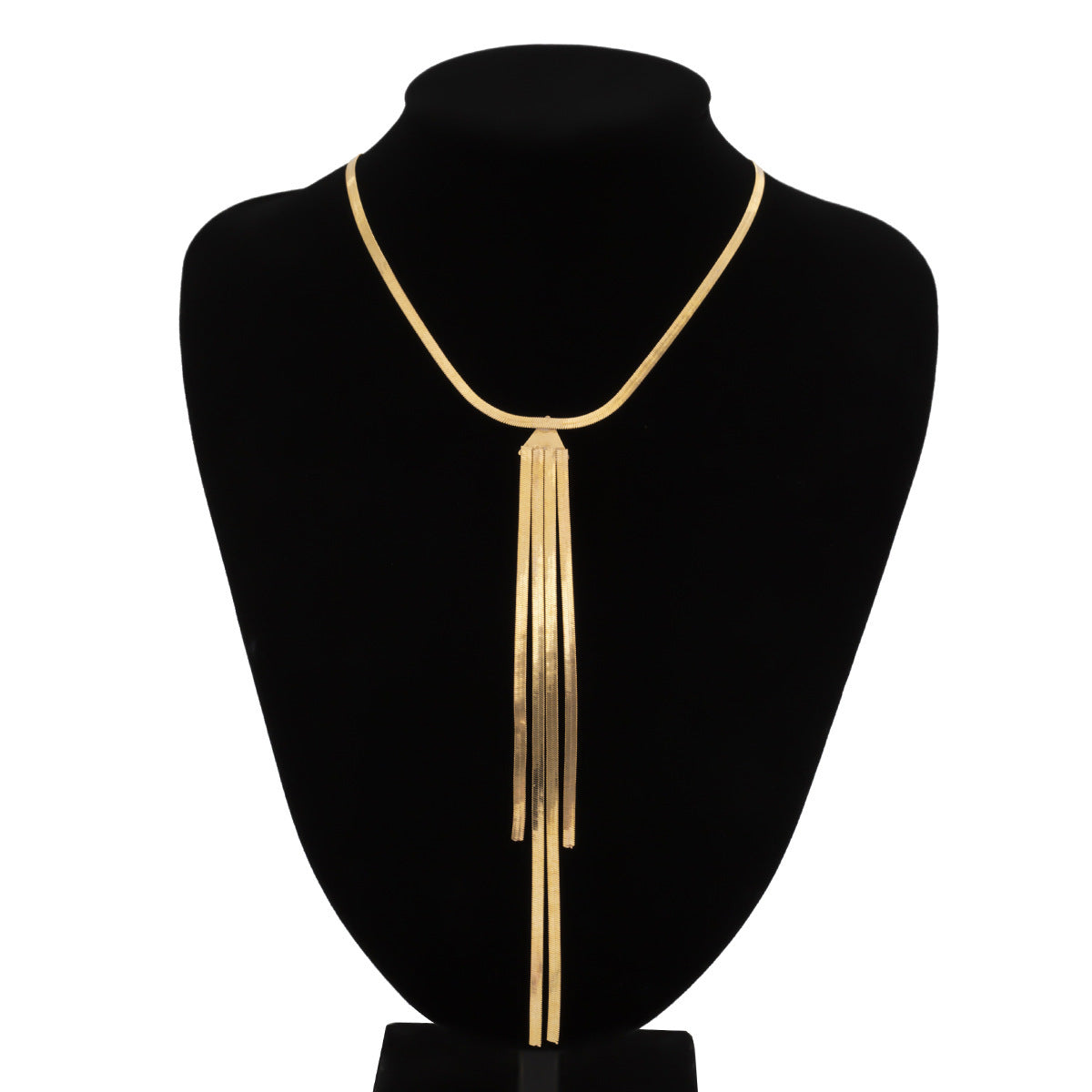 Cold Style Snake Bone Chain Necklace | Vegan-Friendly Long Tassel Design
