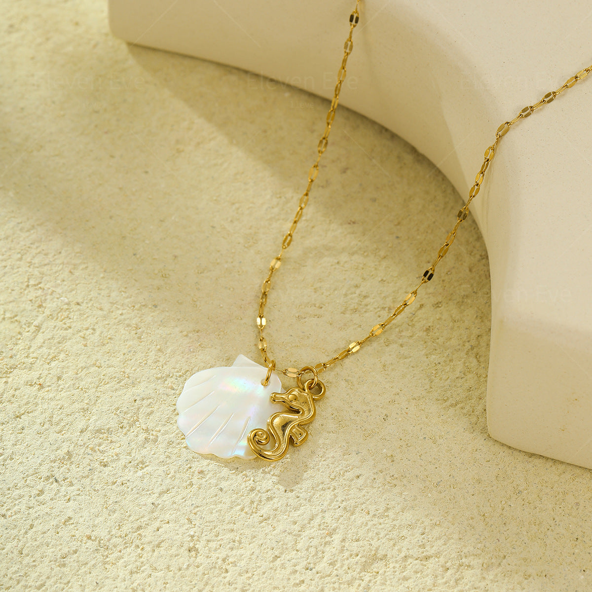 Beach Style Ocean Pendant Necklace | Shell, Starfish & Dolphin | Niche Design for Women