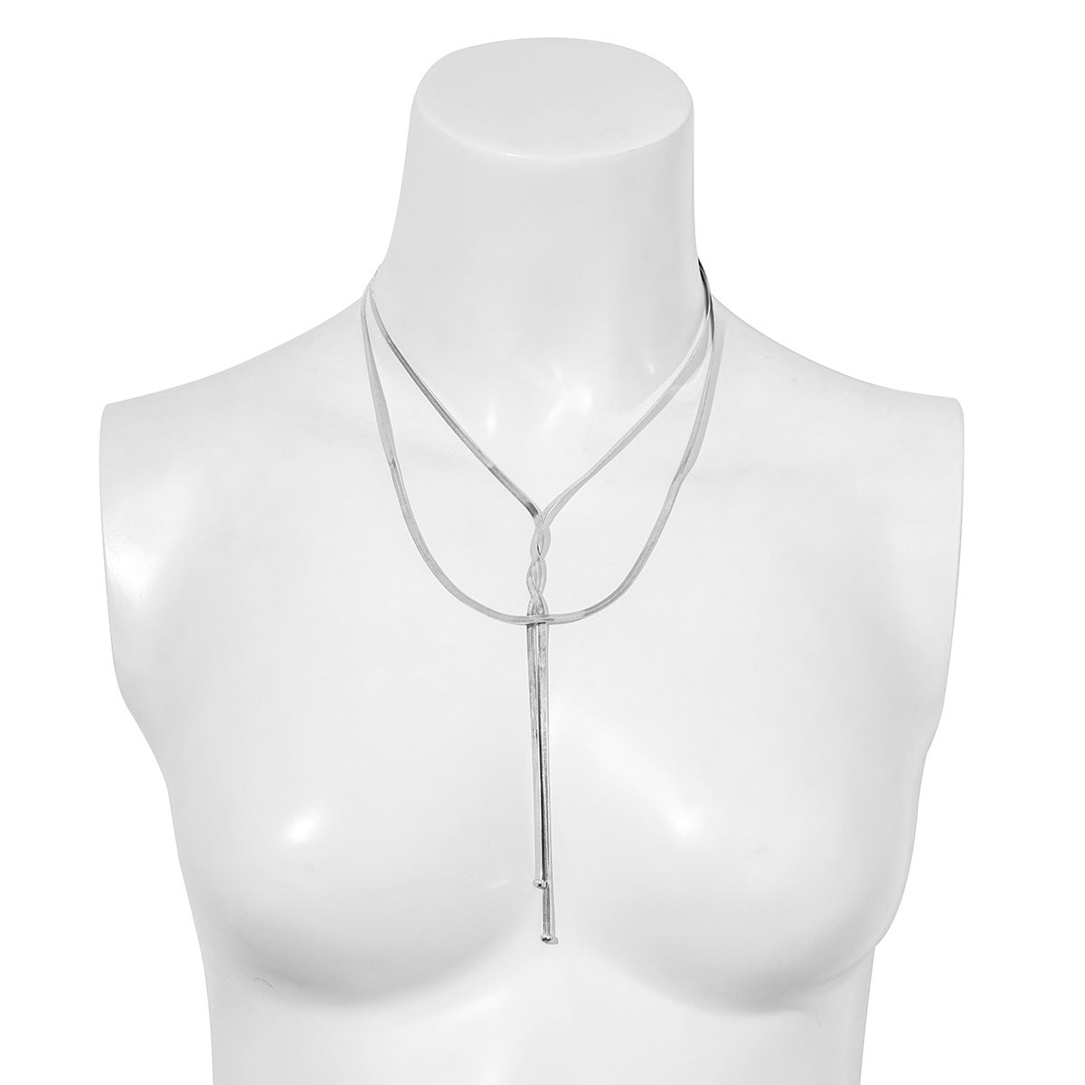 Cold Style Snake Bone Chain Necklace | Vegan-Friendly Long Tassel Design