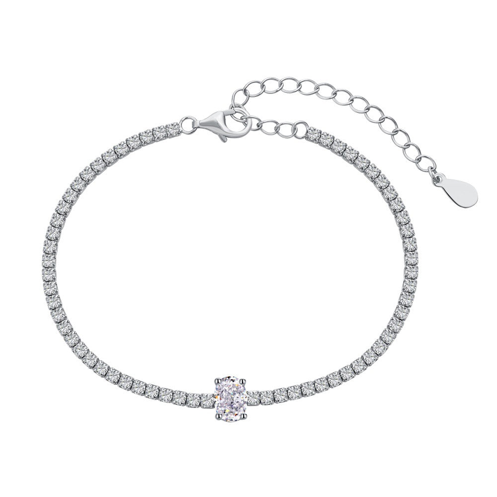 S925 Sterling Silver Love Tennis Bracelet | Full Zirconia Diamond Look | Super Flash, Elegant & Luxurious Design for Women