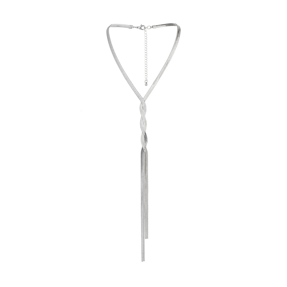Cold Style Snake Bone Chain Necklace | Vegan-Friendly Long Tassel Design