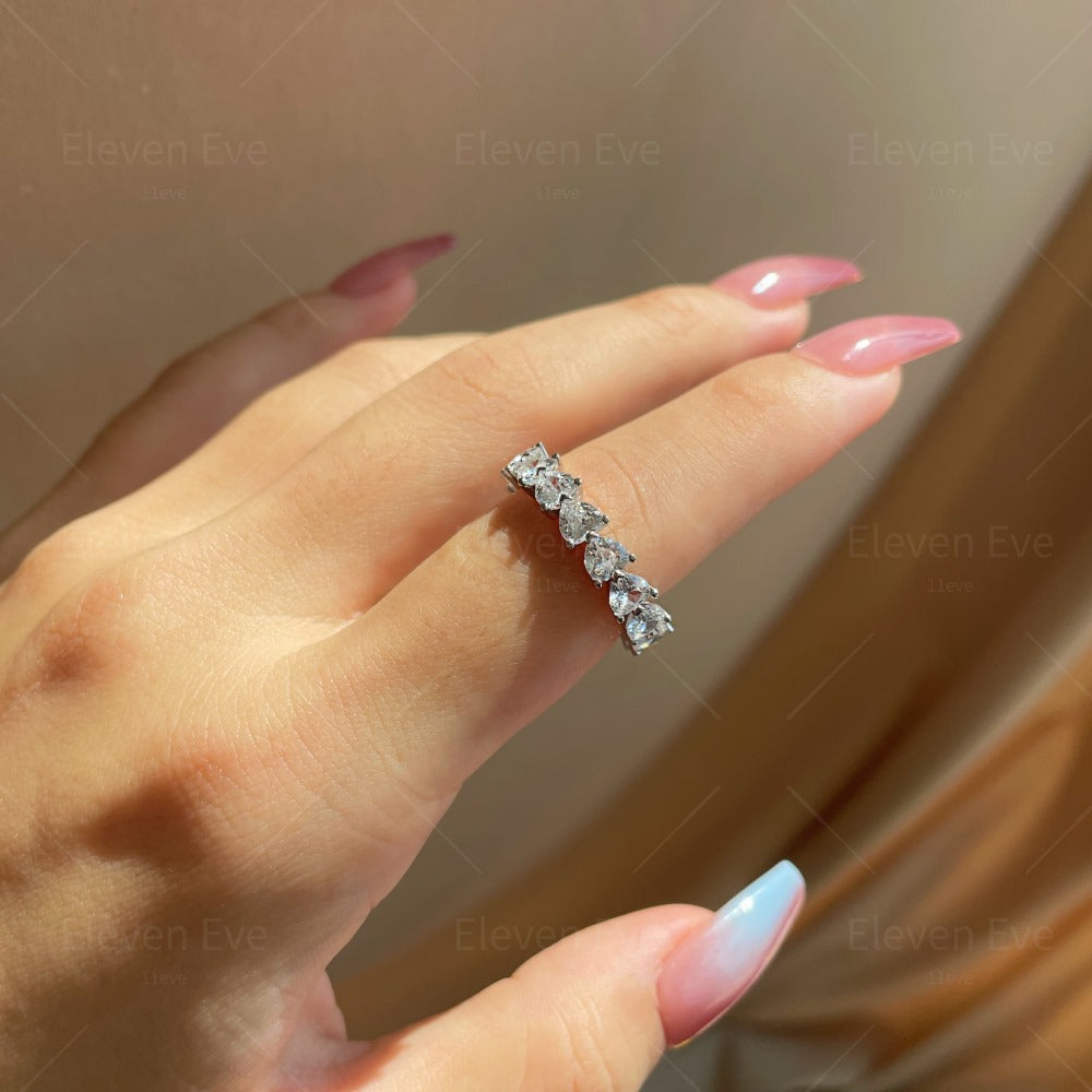 Micro-Pavé S925 Sterling Silver Eternity Ring | Full Zirconia Micro-Pavé | Stackable & Fade-Resistant | INS Style