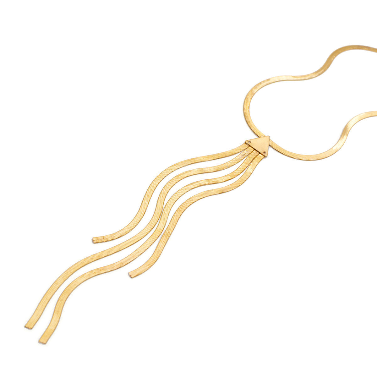 Cold Style Snake Bone Chain Necklace | Vegan-Friendly Long Tassel Design
