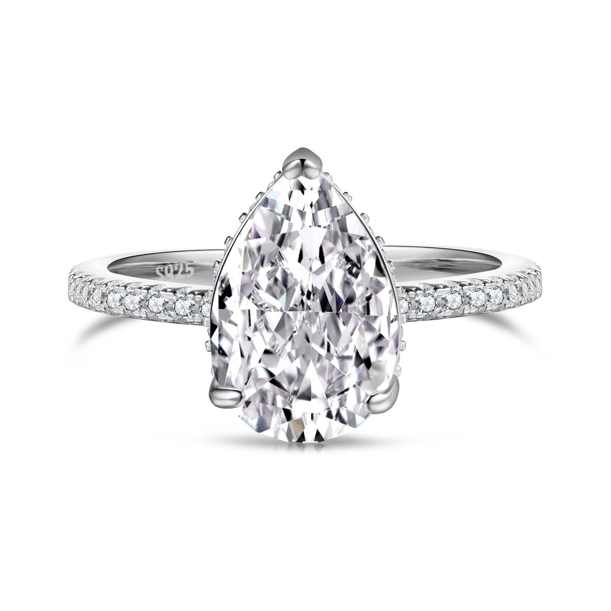 High-Carbon Square-Cut Diamond Ring | S925 Sterling Silver Wedding Ring | Pigeon Egg Style | Light Luxury Super Sparkle Statement Ring