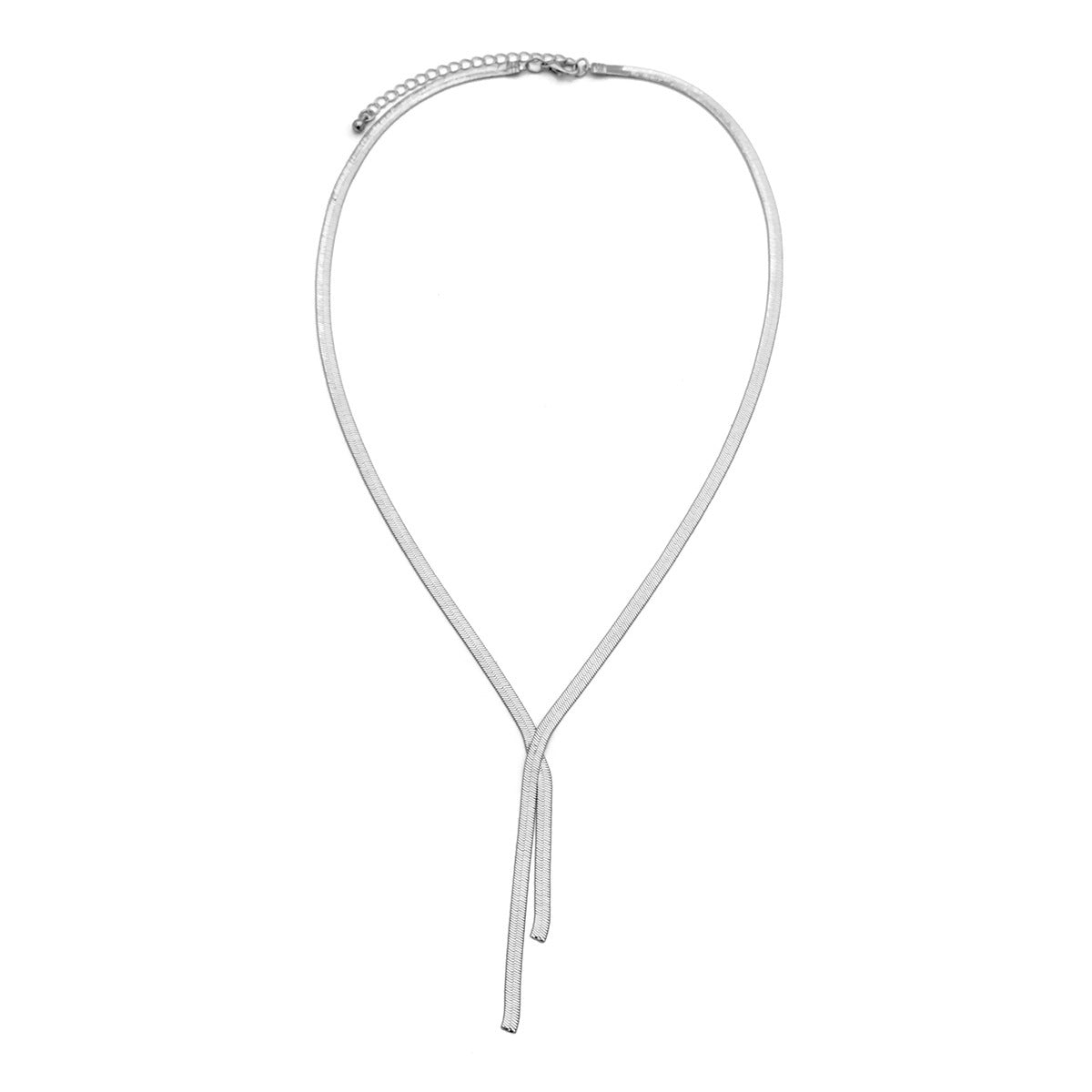 Cold Style Snake Bone Chain Necklace | Vegan-Friendly Long Tassel Design