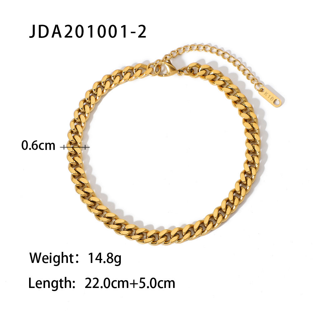 Retro 18K Gold Cross Anklet | INS Style Titanium steelWomen's Jewelry