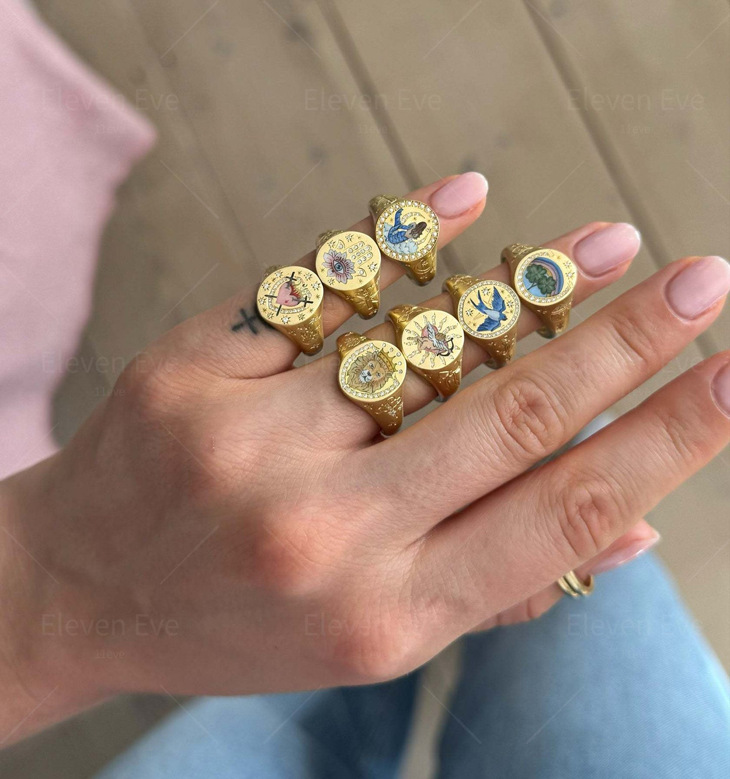 Valentine’s Day Lion & Mermaid Love Ring | 18K Gold-Plated Stainless Steel | Fashion Jewelry for Europe & US