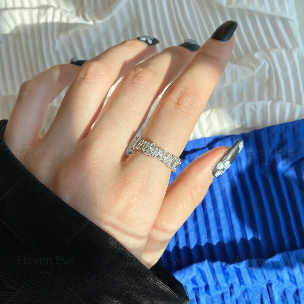 Micro-Pavé S925 Sterling Silver Eternity Ring | Full Zirconia Micro-Pavé | Stackable & Fade-Resistant | INS Style