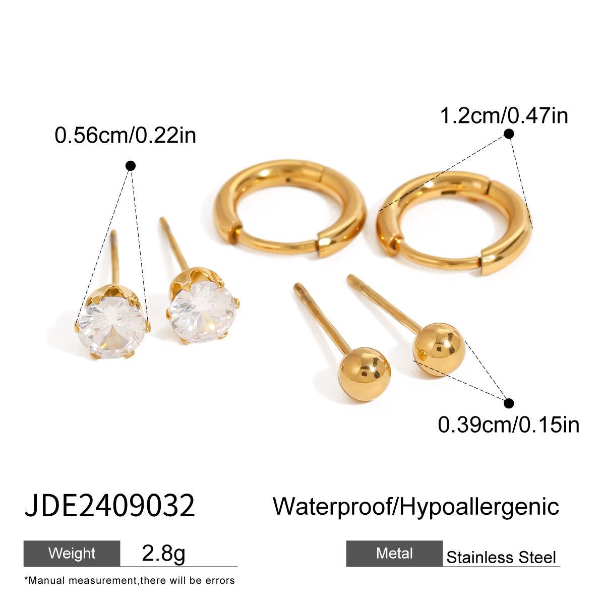 3-Pair Set | Stainless Steel Zirconia & Pearl Earrings | Niche Elegant Style for Women