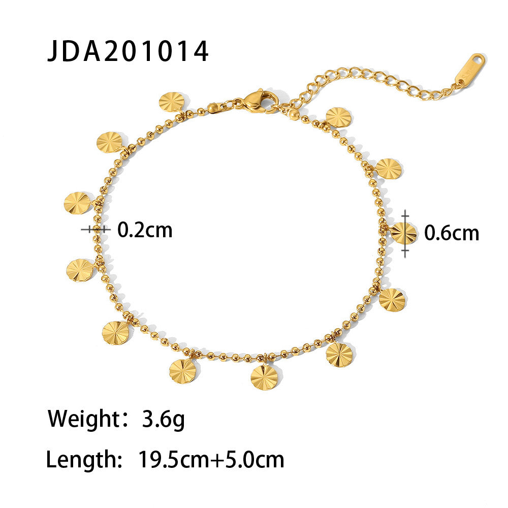 Retro 18K Gold Cross Anklet | INS Style Titanium steelWomen's Jewelry