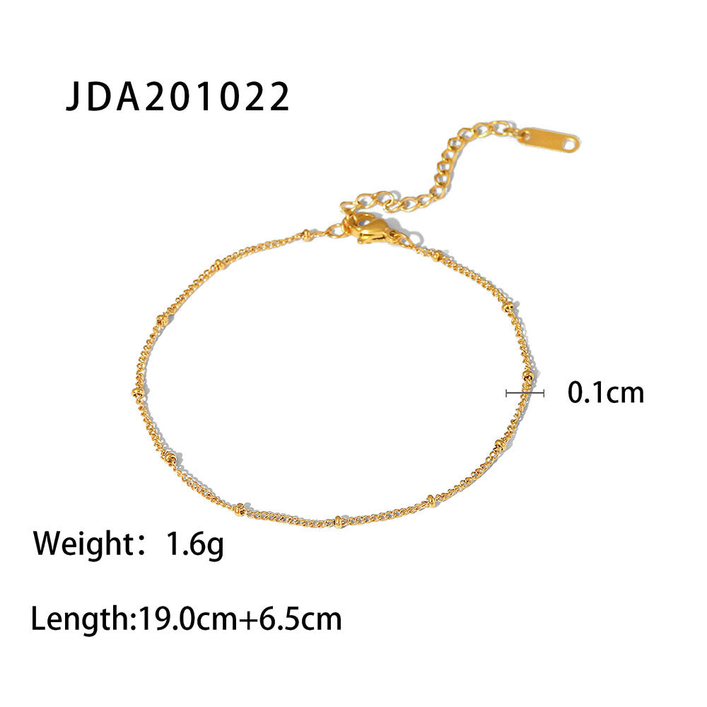 Retro 18K Gold Cross Anklet | INS Style Titanium steelWomen's Jewelry