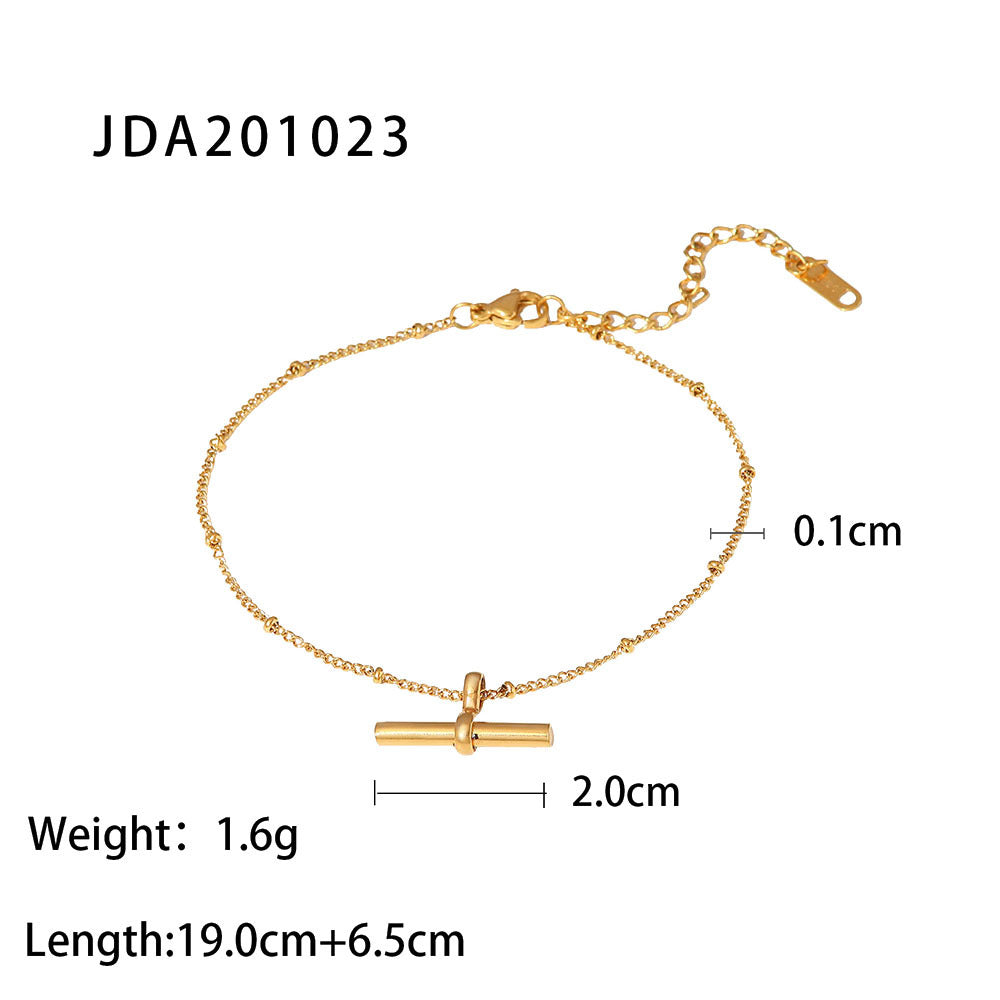Retro 18K Gold Cross Anklet | INS Style Titanium steelWomen's Jewelry