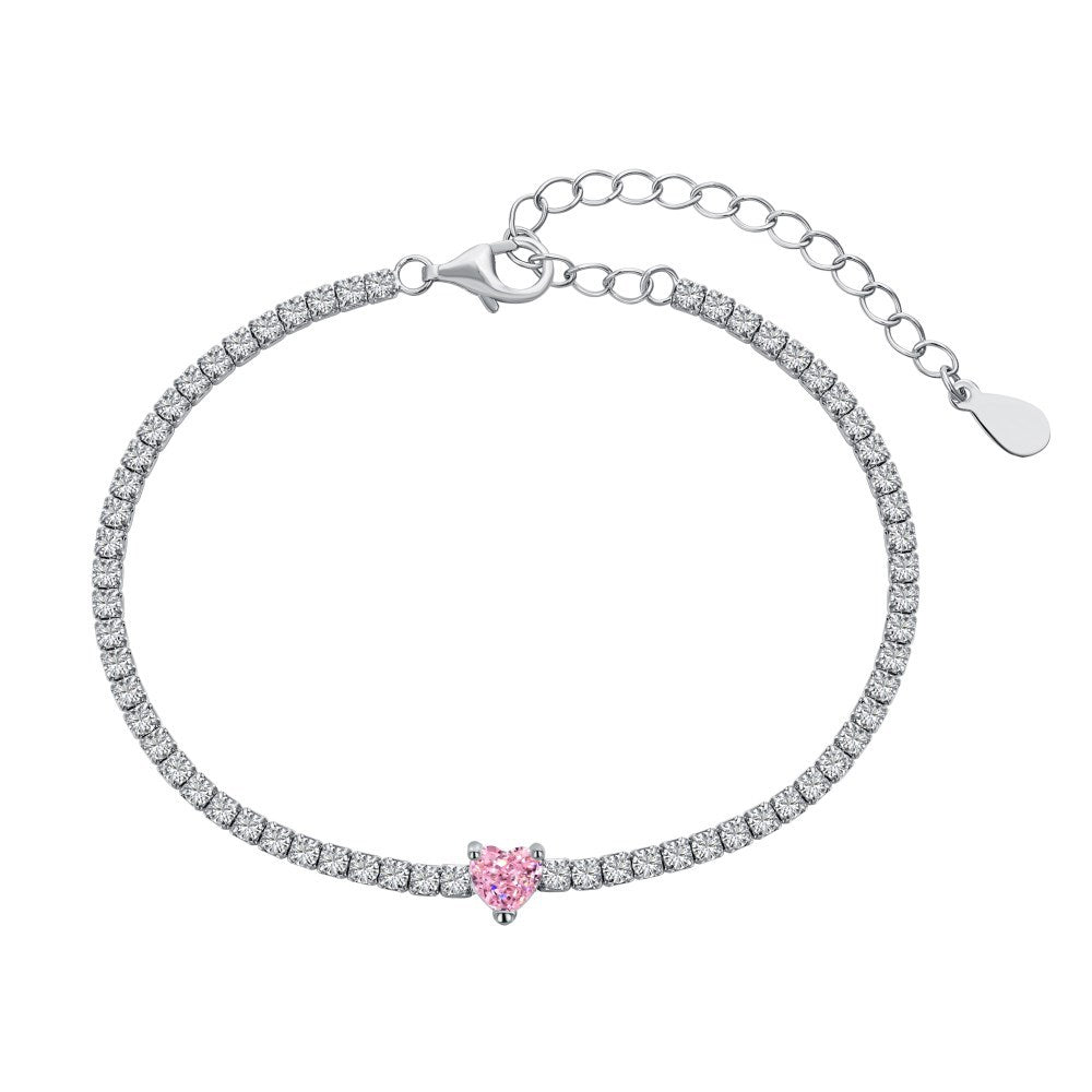 S925 Sterling Silver Love Tennis Bracelet | Full Zirconia Diamond Look | Super Flash, Elegant & Luxurious Design for Women