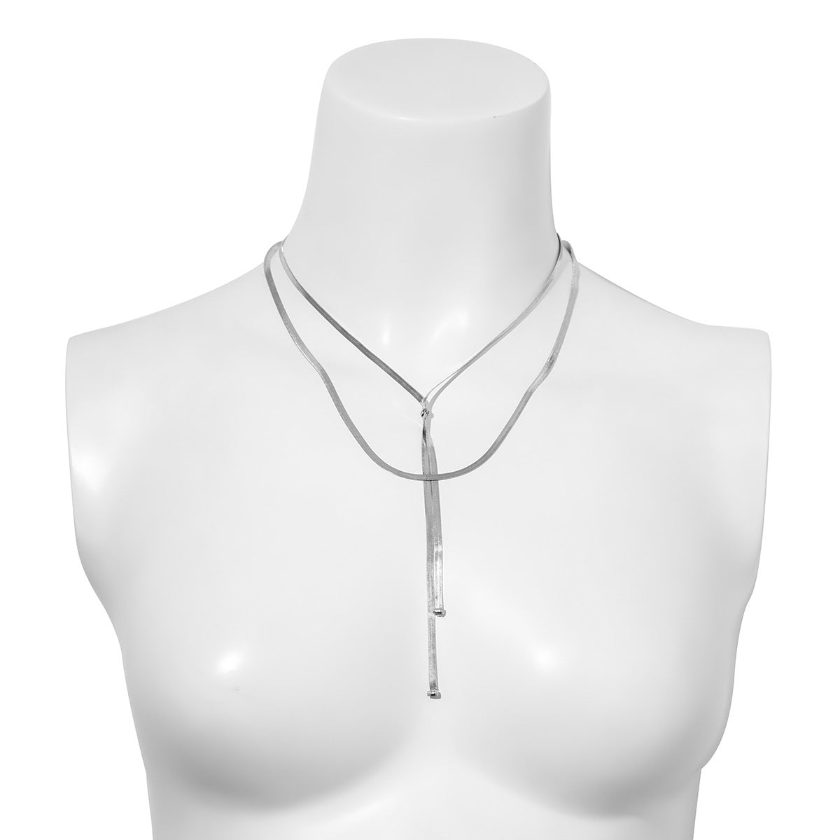Cold Style Snake Bone Chain Necklace | Vegan-Friendly Long Tassel Design