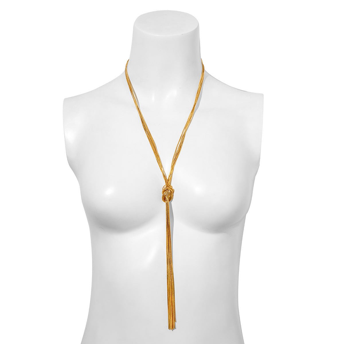 Cold Style Snake Bone Chain Necklace | Vegan-Friendly Long Tassel Design