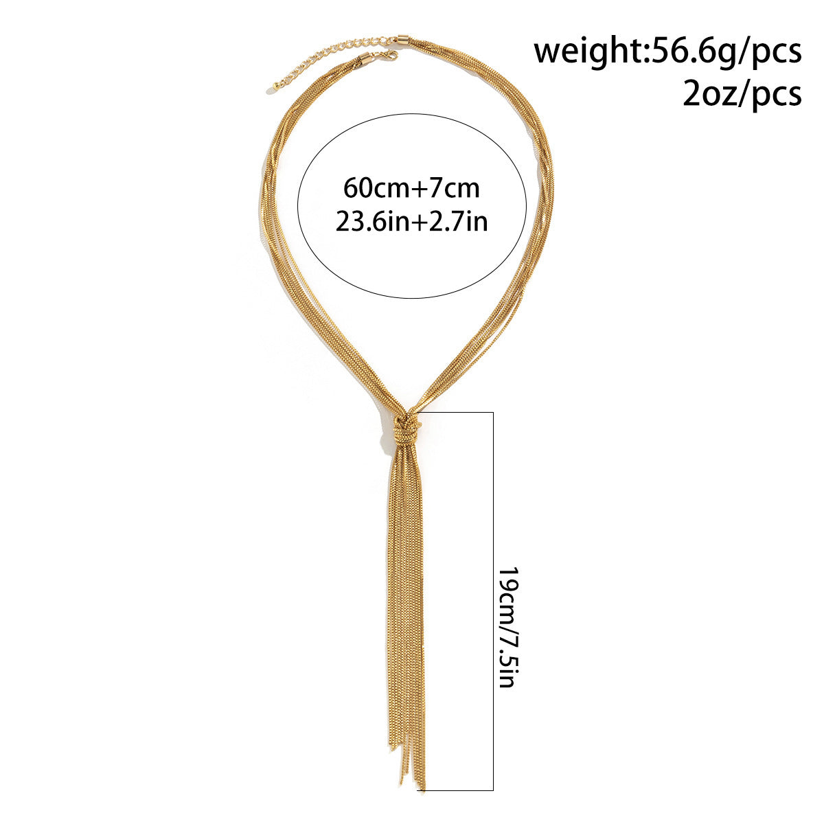 Cold Style Snake Bone Chain Necklace | Vegan-Friendly Long Tassel Design