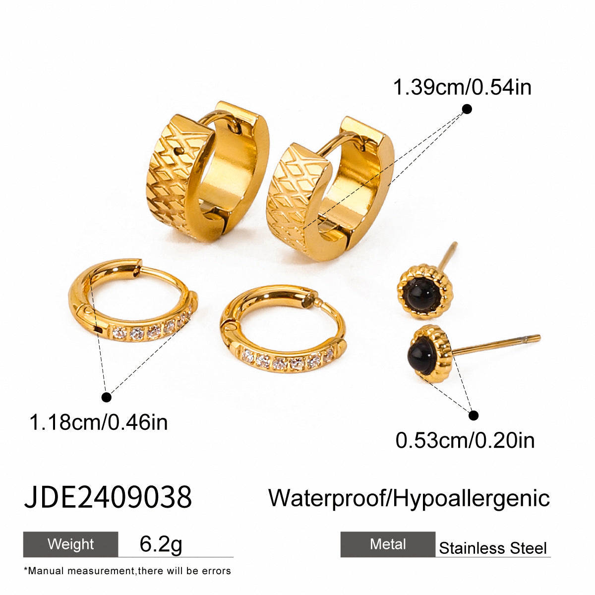 3-Pair Set | Stainless Steel Zirconia & Pearl Earrings | Niche Elegant Style for Women