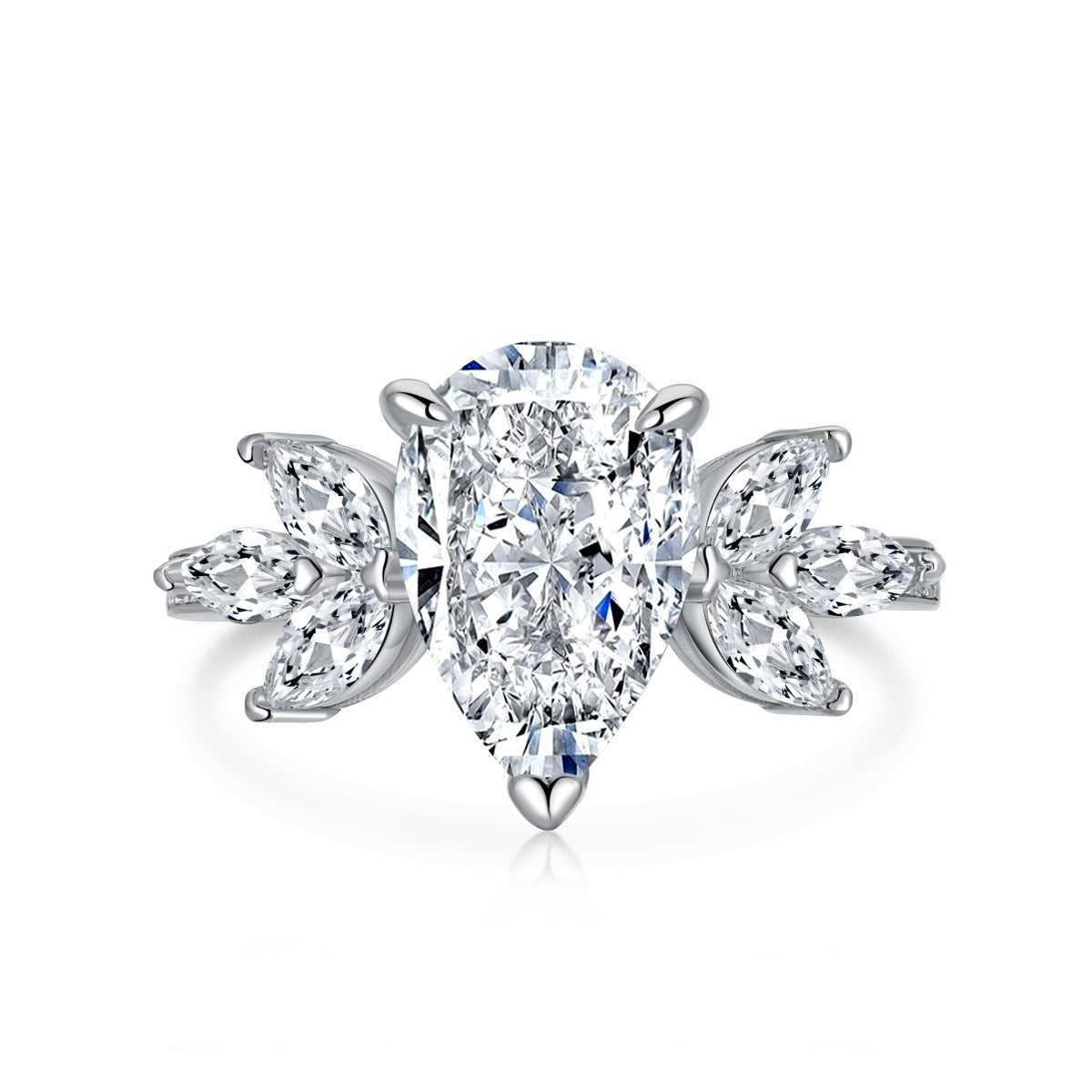 High-Carbon Square-Cut Diamond Ring | S925 Sterling Silver Wedding Ring | Pigeon Egg Style | Light Luxury Super Sparkle Statement Ring