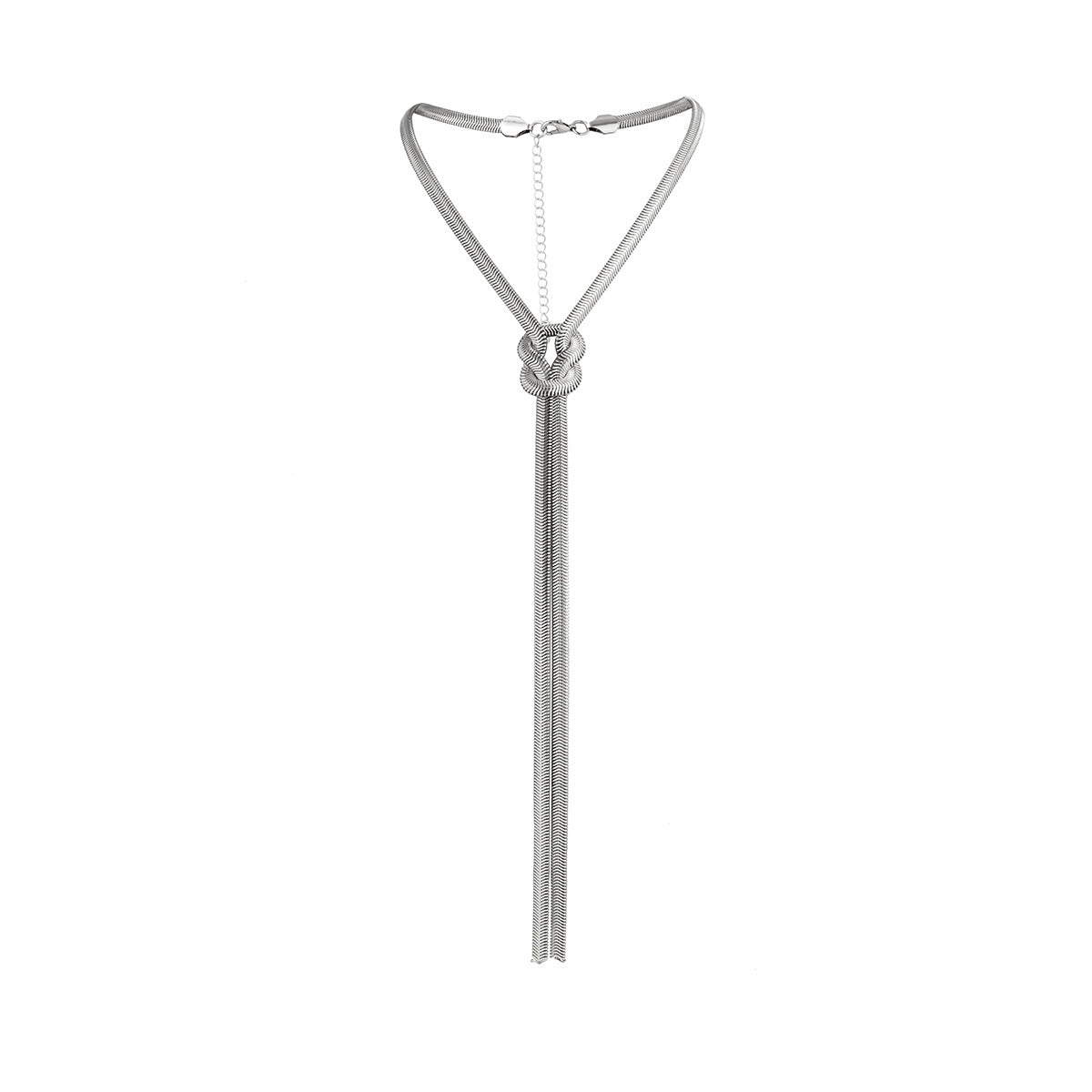 Cold Style Snake Bone Chain Necklace | Vegan-Friendly Long Tassel Design
