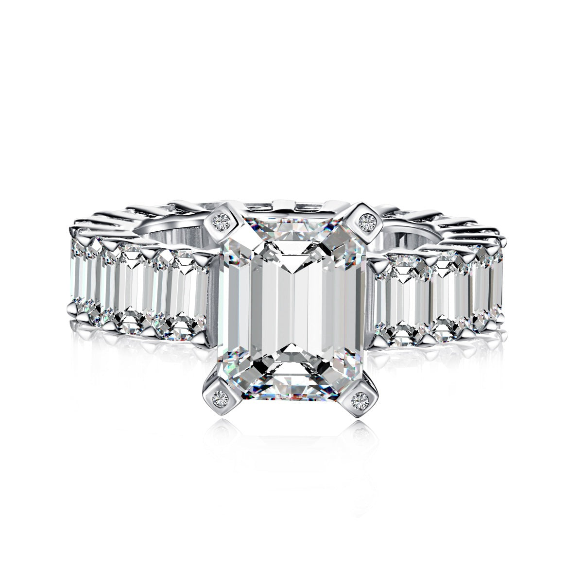 High-Carbon Square-Cut Diamond Ring | S925 Sterling Silver Wedding Ring | Pigeon Egg Style | Light Luxury Super Sparkle Statement Ring