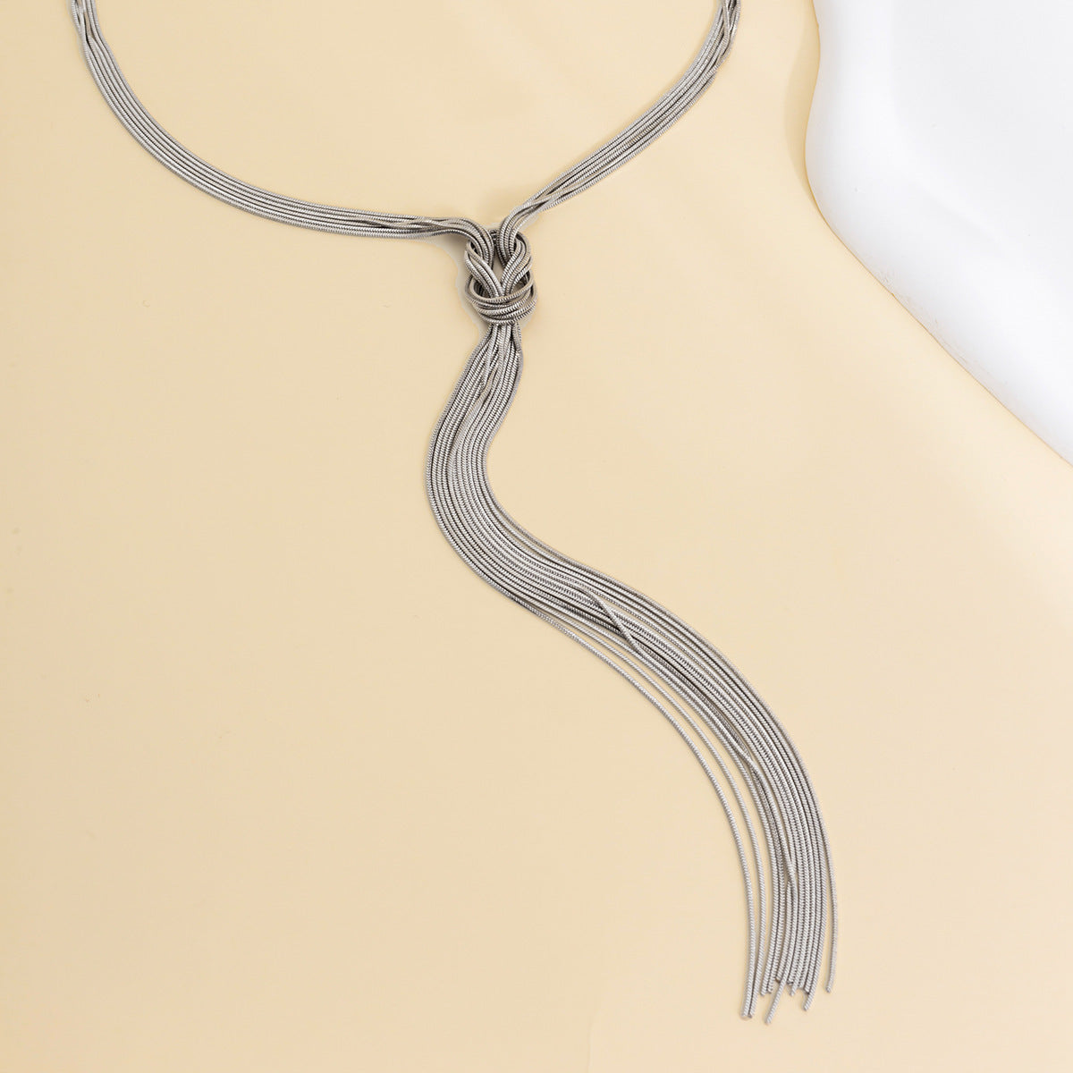 Cold Style Snake Bone Chain Necklace | Vegan-Friendly Long Tassel Design