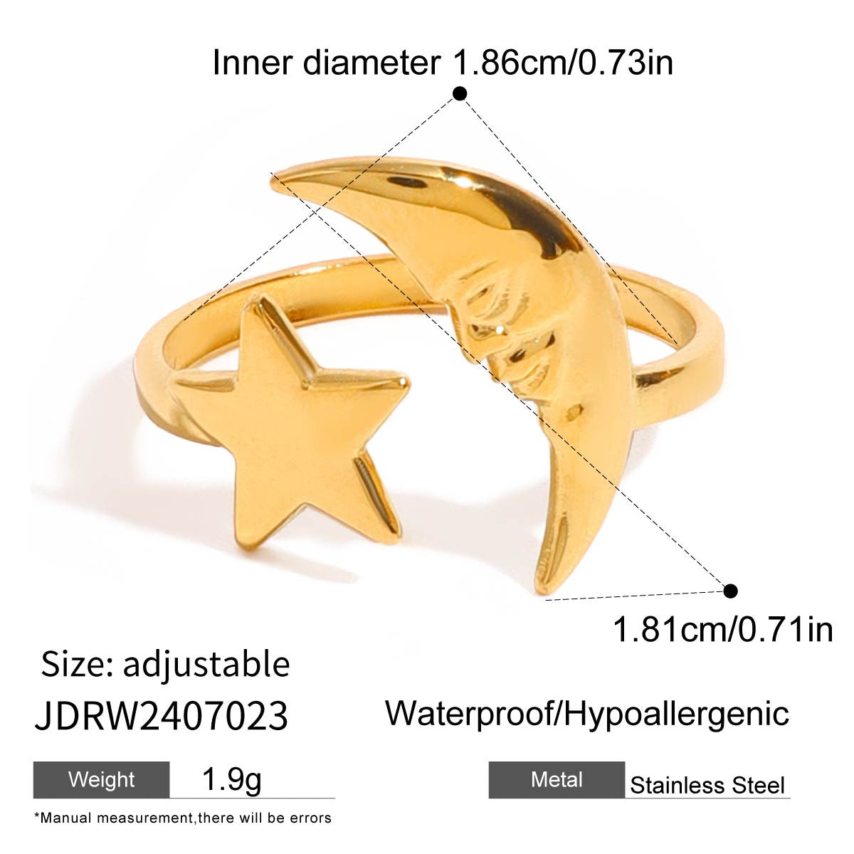 Stylish Natural Stone Titanium Steel Ring | Premium Stainless Steel Jewelry | Niche Design