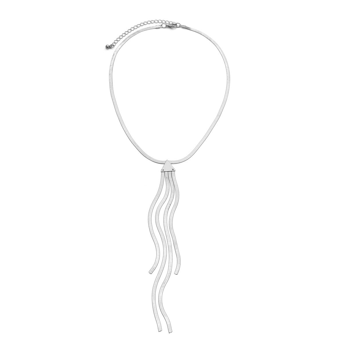Cold Style Snake Bone Chain Necklace | Vegan-Friendly Long Tassel Design