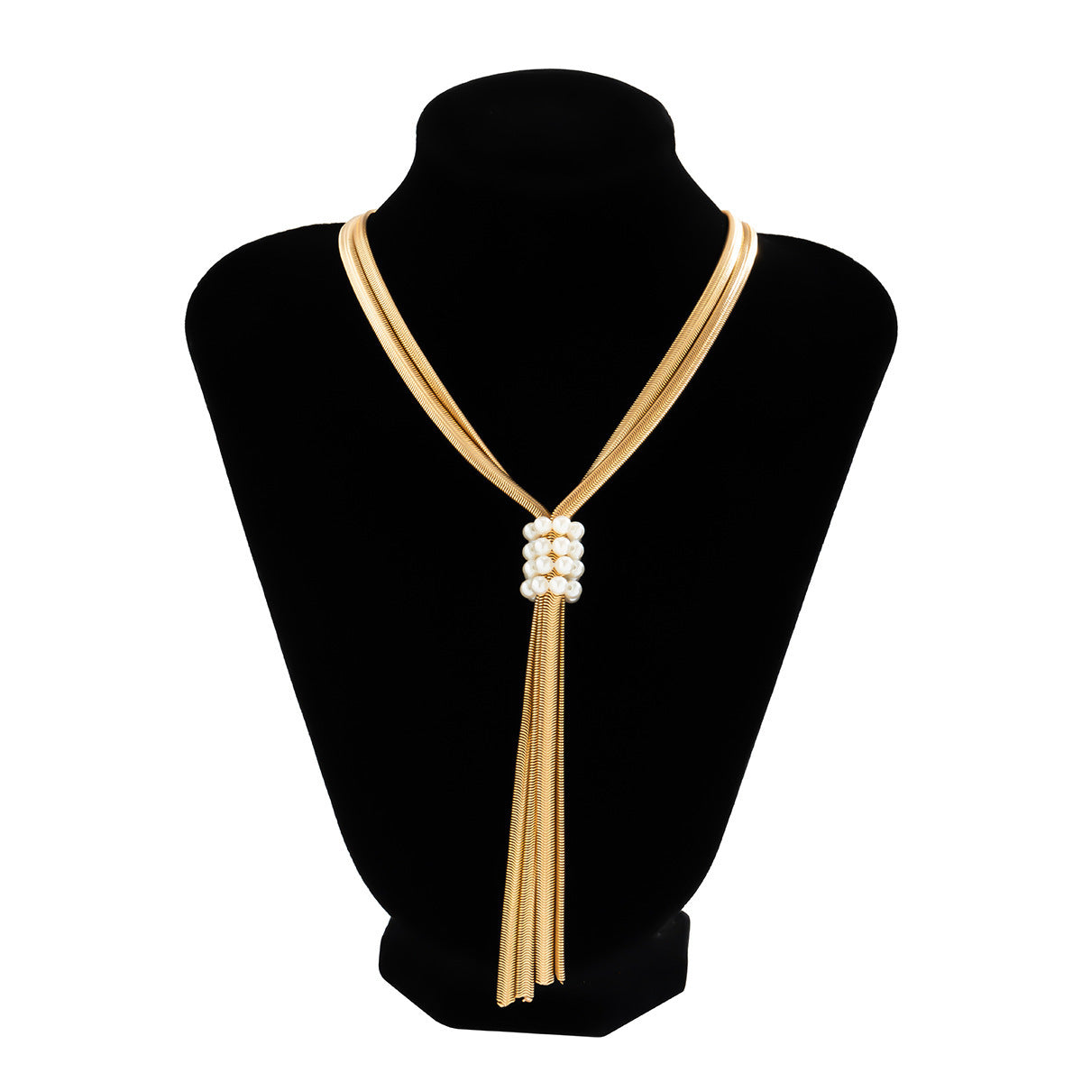 Cold Style Snake Bone Chain Necklace | Vegan-Friendly Long Tassel Design