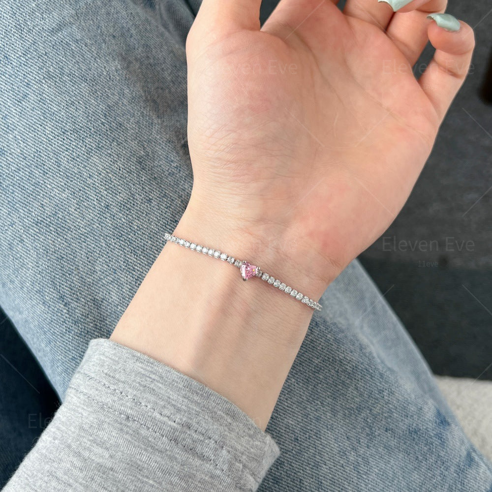 S925 Sterling Silver Love Tennis Bracelet | Full Zirconia Diamond Look | Super Flash, Elegant & Luxurious Design for Women
