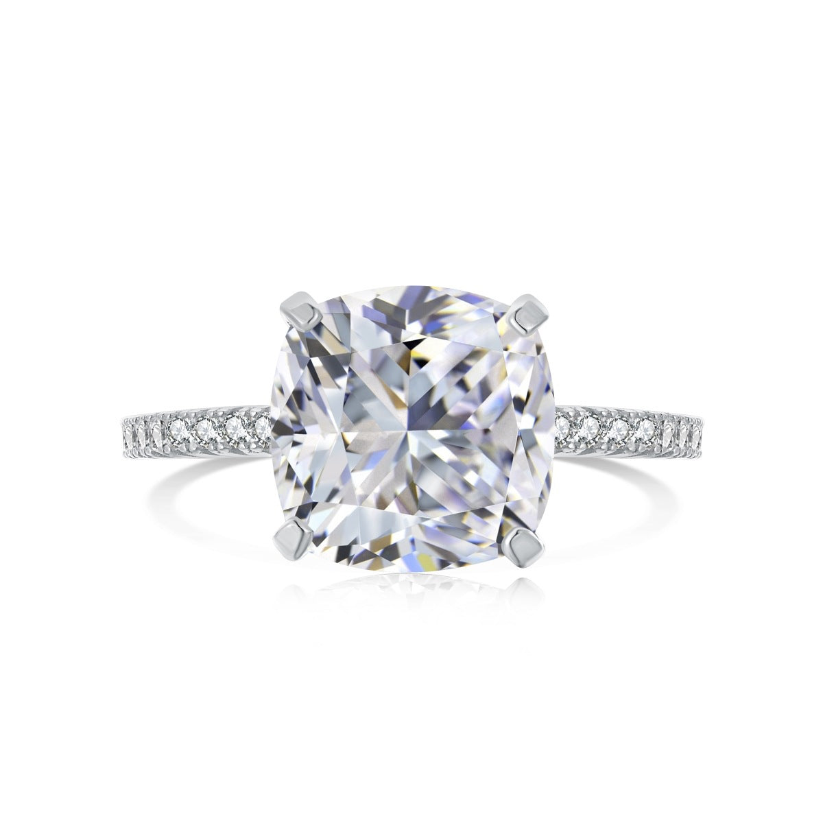 High-Carbon Square-Cut Diamond Ring | S925 Sterling Silver Wedding Ring | Pigeon Egg Style | Light Luxury Super Sparkle Statement Ring