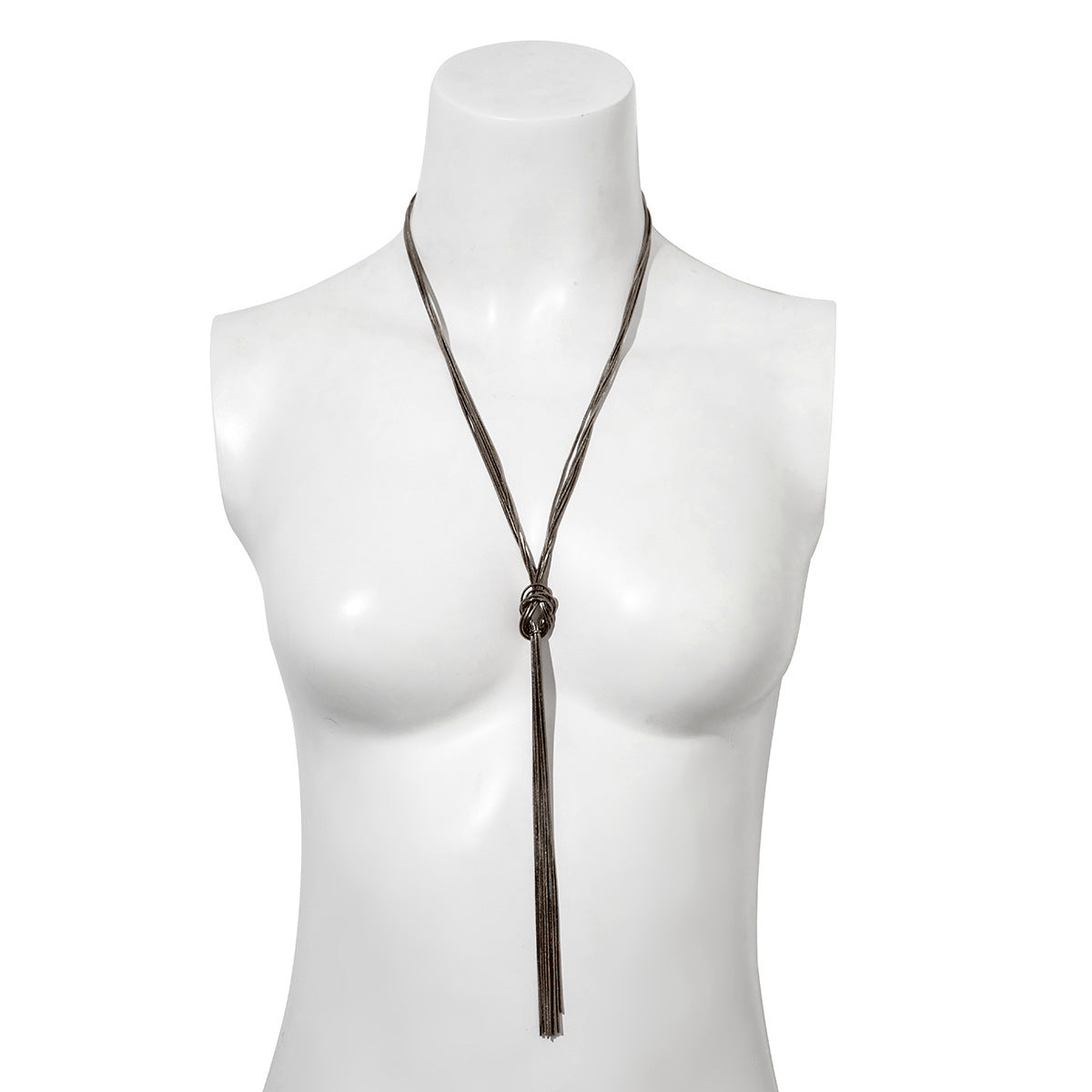 Cold Style Snake Bone Chain Necklace | Vegan-Friendly Long Tassel Design