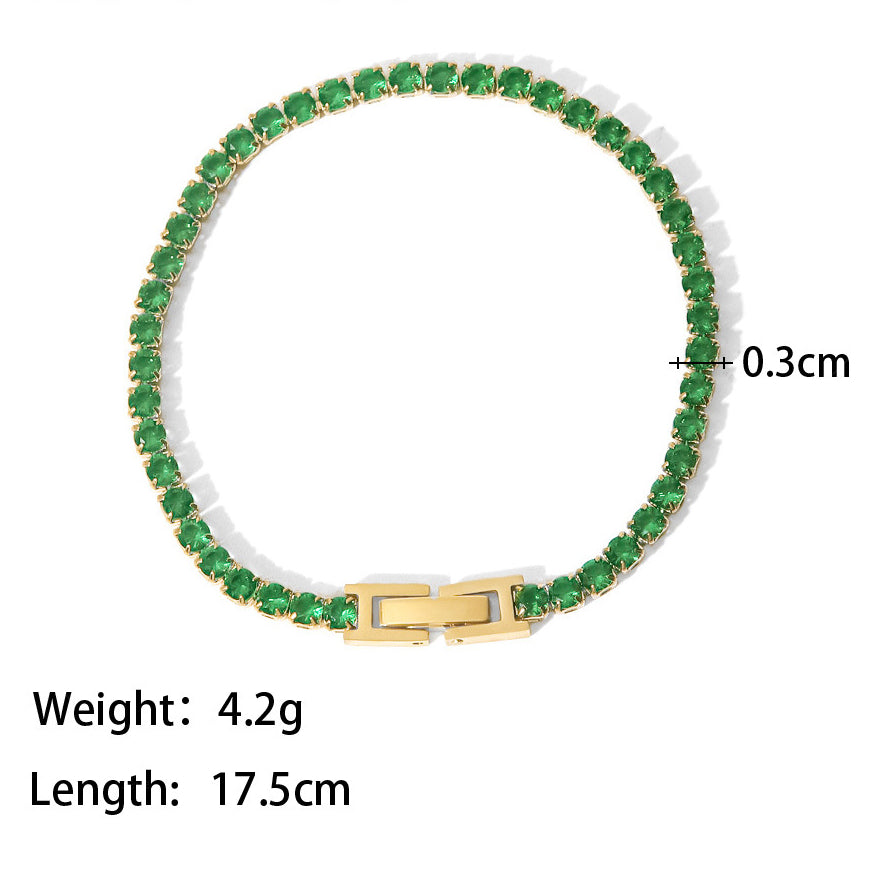 IG Popular Stainless Steel Fashion Ring for Women 18K | Gold Green Ring