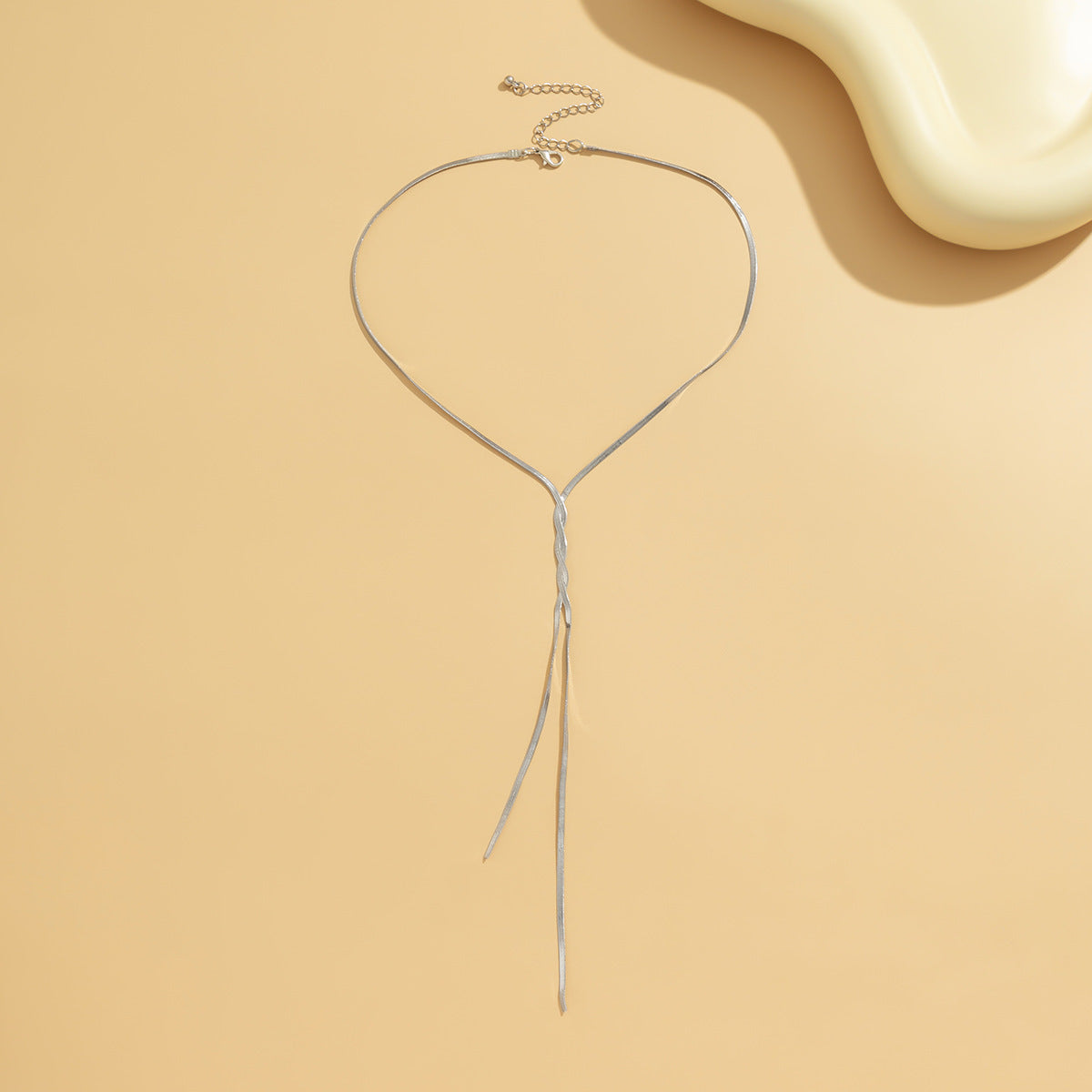 Cold Style Snake Bone Chain Necklace | Vegan-Friendly Long Tassel Design