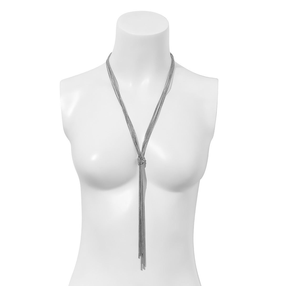 Cold Style Snake Bone Chain Necklace | Vegan-Friendly Long Tassel Design