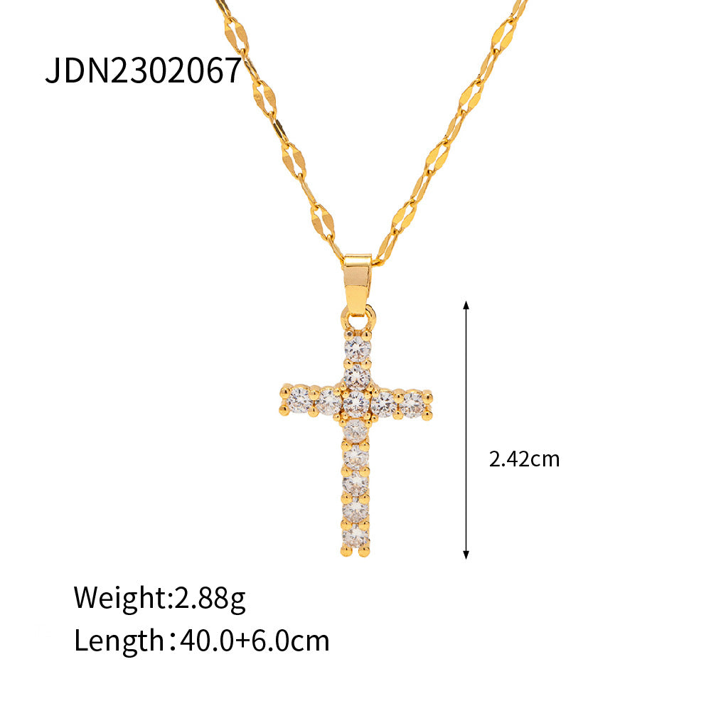 18K Necklace | Stainless Steel Fashion Choker | INS Style Collarbone Chain for Women | No Color Fade