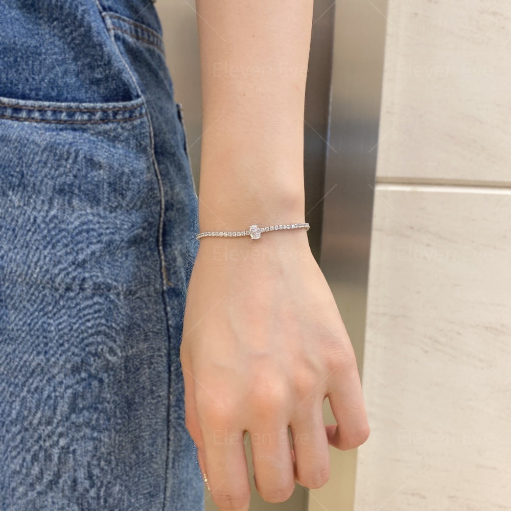 S925 Sterling Silver Love Tennis Bracelet | Full Zirconia Diamond Look | Super Flash, Elegant & Luxurious Design for Women