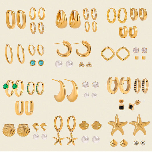 3-Pair Set | Stainless Steel Zirconia & Pearl Earrings | Niche Elegant Style for Women