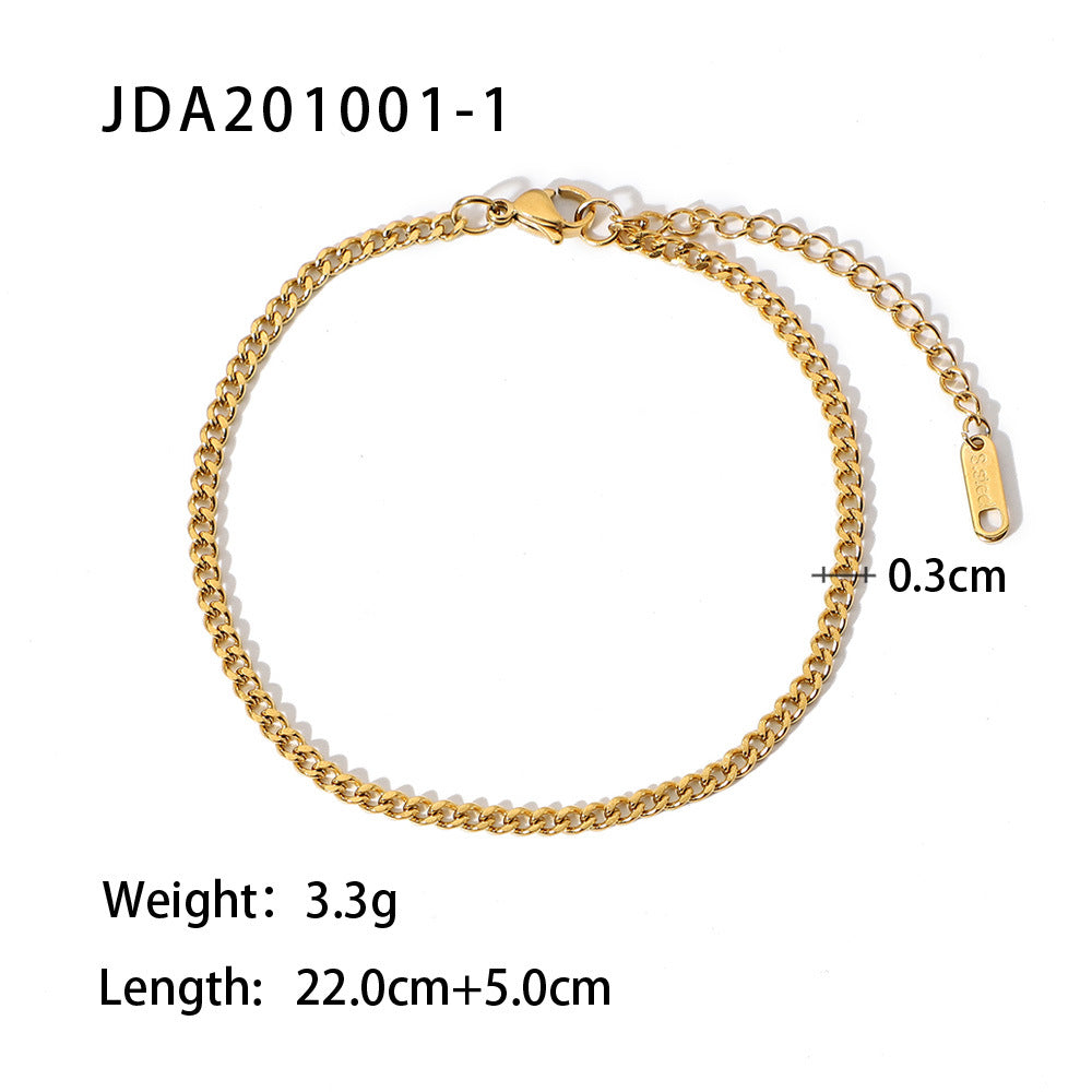 Retro 18K Gold Cross Anklet | INS Style Titanium steelWomen's Jewelry