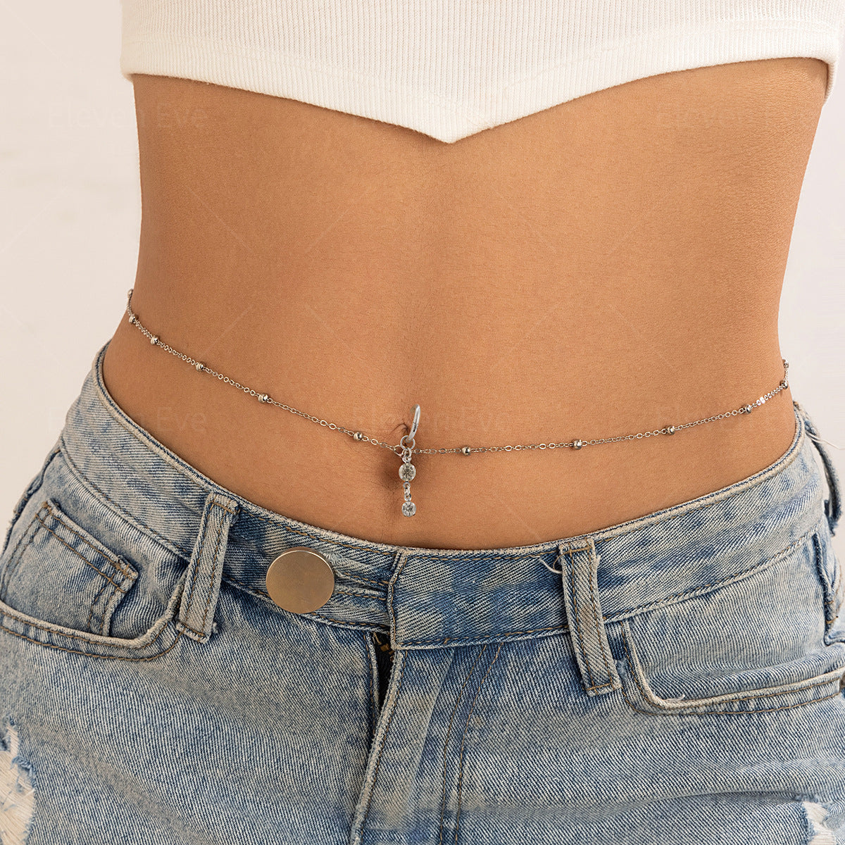 Rhinestone Tassel Belly Chain | Sexy Beach Body Jewelry for Women