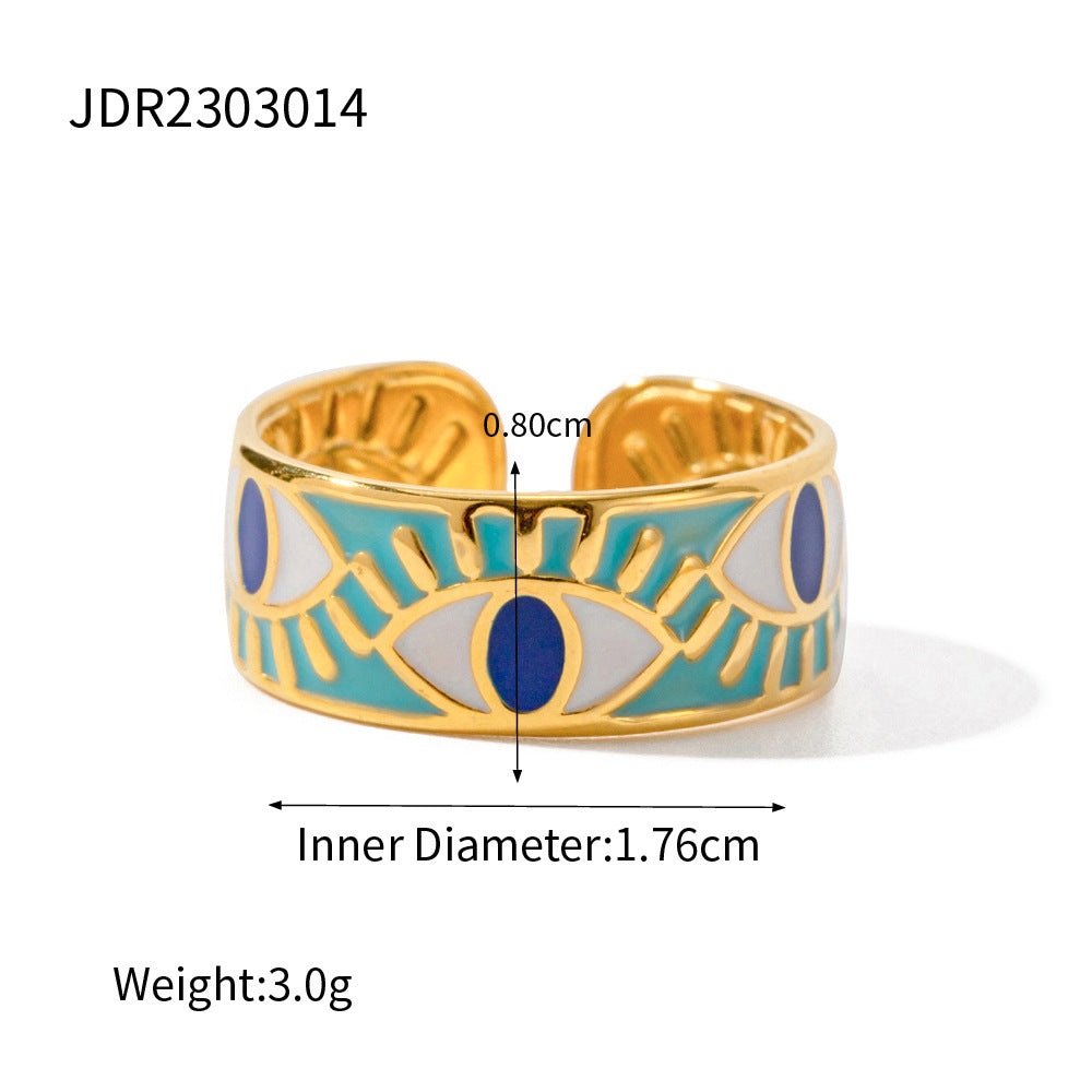 Stylish Natural Stone Titanium Steel Ring | Premium Stainless Steel Jewelry | Niche Design