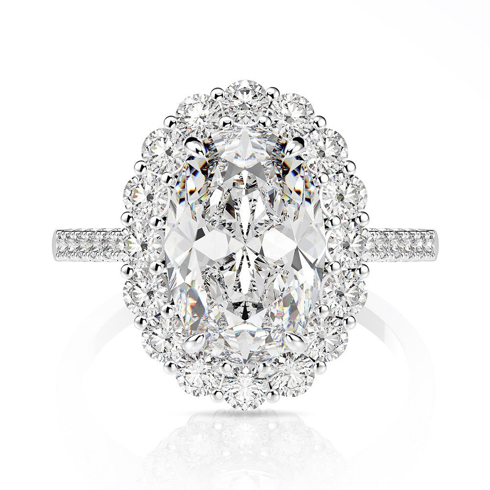 High-Carbon Square-Cut Diamond Ring | S925 Sterling Silver Wedding Ring | Pigeon Egg Style | Light Luxury Super Sparkle Statement Ring