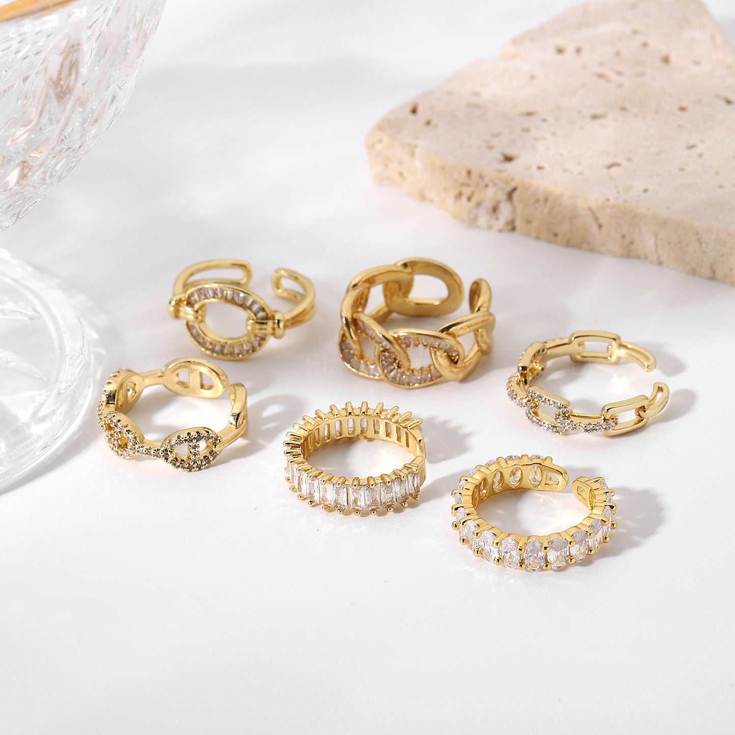 Ethnic Style Open Zirconia Ring | Retro Adjustable Design | No Color Loss | Women's Couple Ring