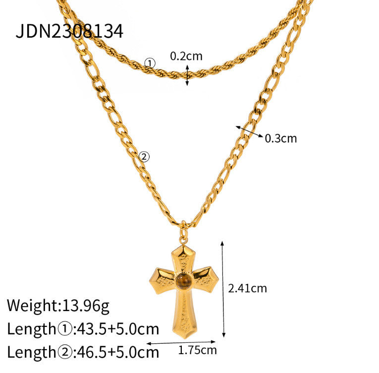 18K Necklace | Stainless Steel Fashion Choker | INS Style Collarbone Chain for Women | No Color Fade