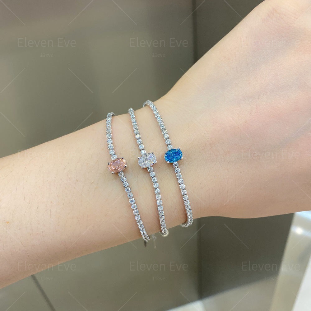 S925 Sterling Silver Love Tennis Bracelet | Full Zirconia Diamond Look | Super Flash, Elegant & Luxurious Design for Women