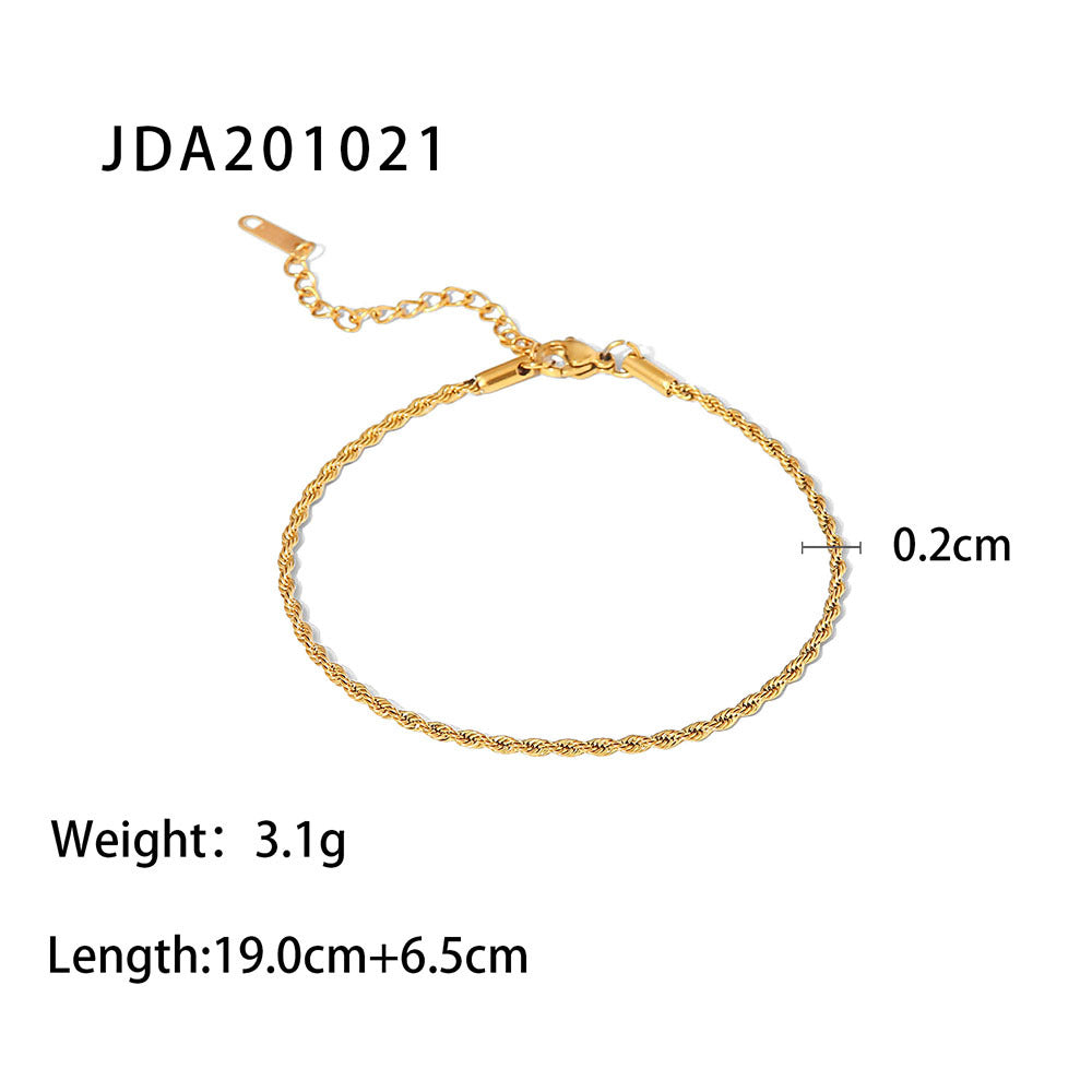 Retro 18K Gold Cross Anklet | INS Style Titanium steelWomen's Jewelry