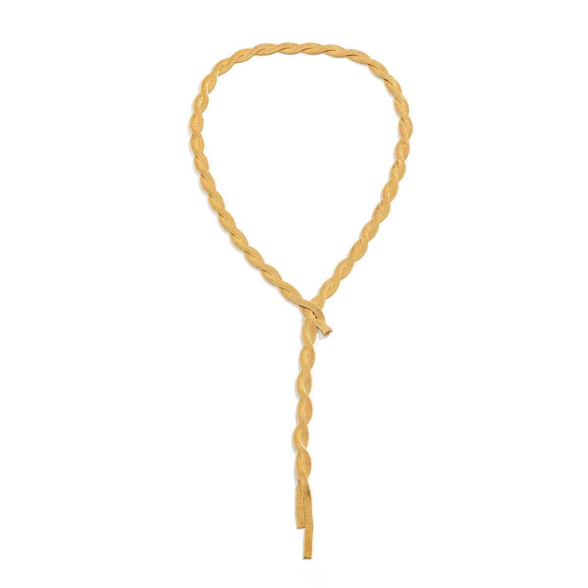 Cold Style Snake Bone Chain Necklace | Vegan-Friendly Long Tassel Design