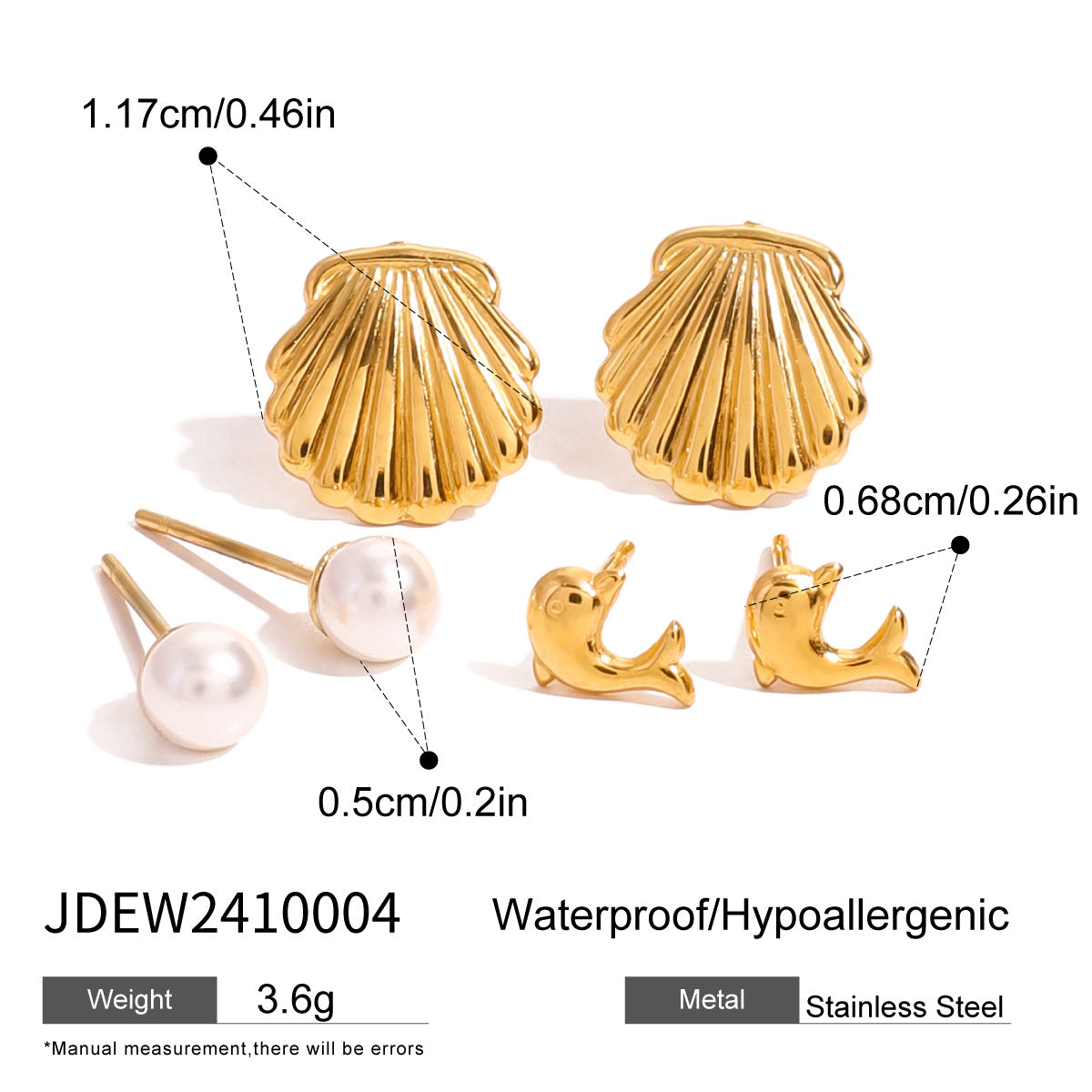 3-Pair Set | Stainless Steel Zirconia & Pearl Earrings | Niche Elegant Style for Women