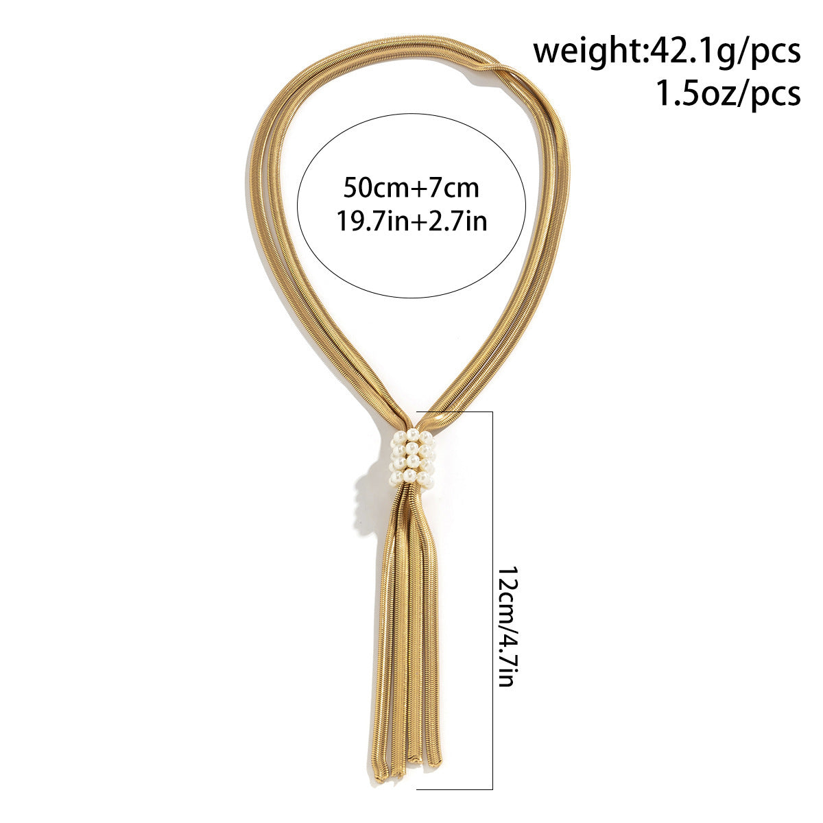 Cold Style Snake Bone Chain Necklace | Vegan-Friendly Long Tassel Design