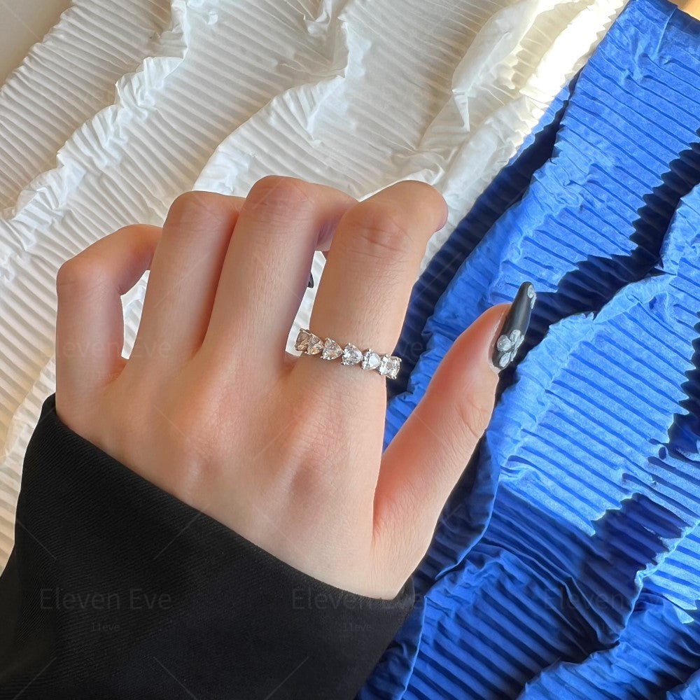 Micro-Pavé S925 Sterling Silver Eternity Ring | Full Zirconia Micro-Pavé | Stackable & Fade-Resistant | INS Style